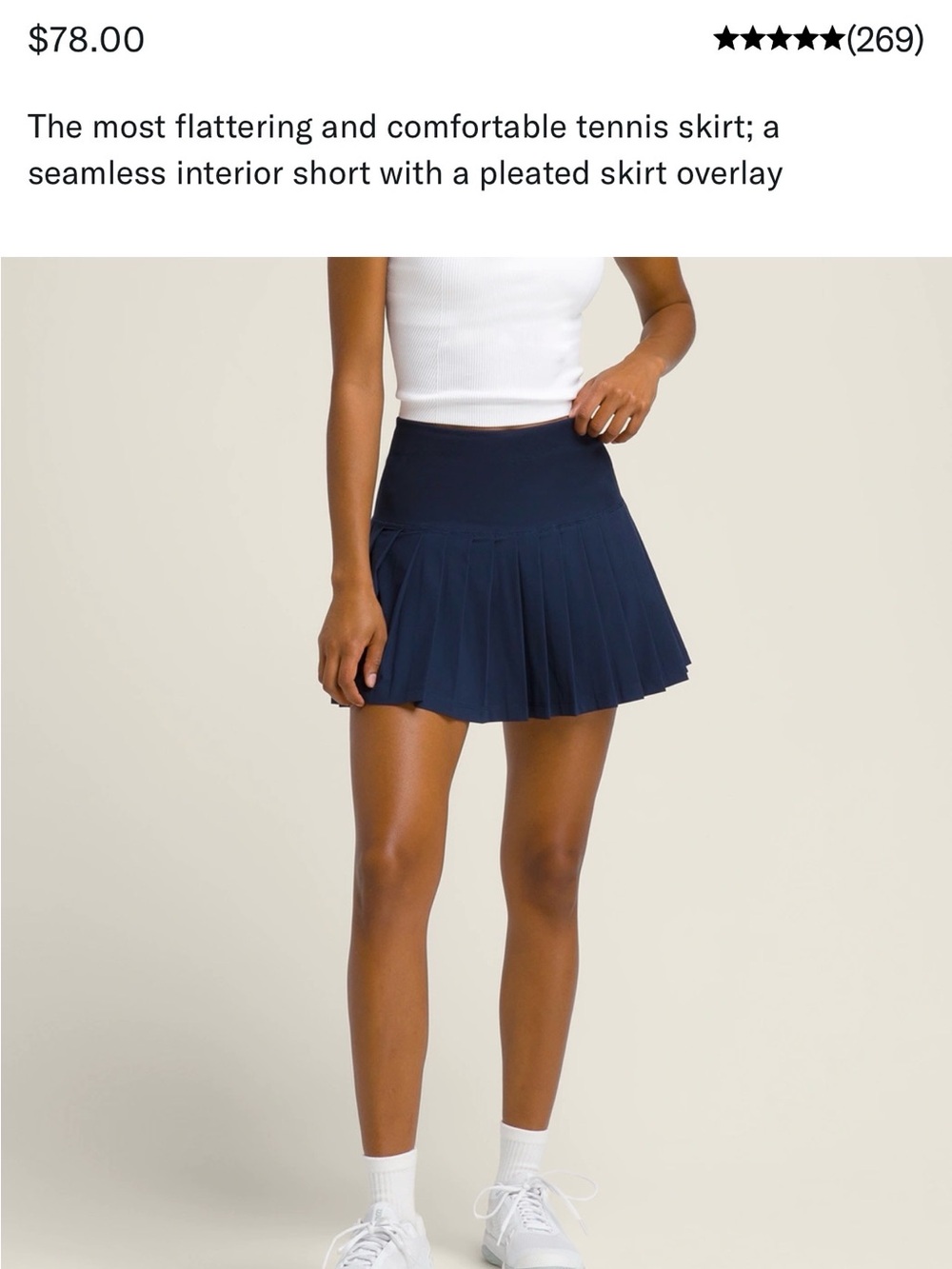 Wilson Women's Navy Pleated tennis Skirt